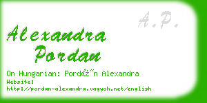 alexandra pordan business card